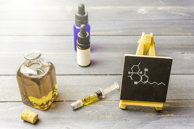CBD cannabis products with CBD chemical structure